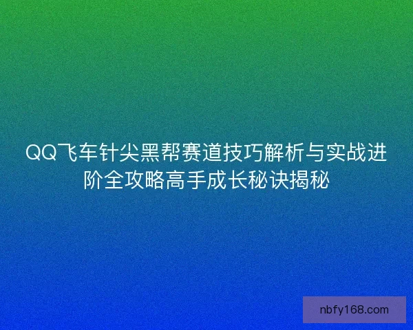 QQ飞车针尖黑帮赛道技巧解析与实战进阶全攻略高手成长秘诀揭秘