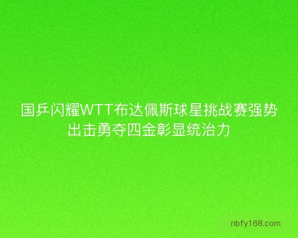 国乒闪耀WTT布达佩斯球星挑战赛强势出击勇夺四金彰显统治力