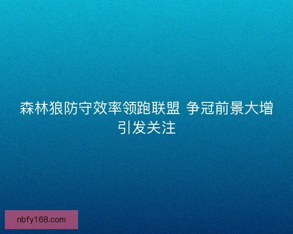 森林狼防守效率领跑联盟 争冠前景大增引发关注